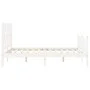 Estructura cama de matrimonio con cabecero madera maciza blanco de vidaXL, Camas y somieres - Ref: Foro24-3192462, Precio: 14...