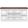 Schuhschrank mit 10 Fächern in Weiß von vidaXL, Bänke für Hallen und Lager - Ref: Foro24-242554, Preis: 97,65 €, Rabatt: %