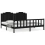Estructura de cama con cabecero madera maciza negro 200x200 cm de vidaXL, Camas y somieres - Ref: Foro24-3192320, Precio: 230...