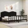 Estructura de cama con cabecero madera maciza negro 200x200 cm de vidaXL, Camas y somieres - Ref: Foro24-3192320, Precio: 230...