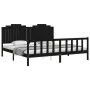 Estructura de cama con cabecero madera maciza negro 200x200 cm de vidaXL, Camas y somieres - Ref: Foro24-3192320, Precio: 230...