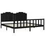 Estructura de cama con cabecero madera maciza negro 200x200 cm de vidaXL, Camas y somieres - Ref: Foro24-3192320, Precio: 230...