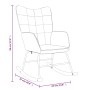 Silla mecedora con reposapiés tela gris taupe