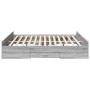 Cama con cajones madera ingeniería gris Sonoma 200x200 cm