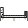 Bettgestell mit schwarzem Massivholzkopfteil 140x190 cm von vidaXL, Betten und Lattenroste - Ref: Foro24-3191890, Preis: 167,...