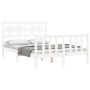 Doppelbettgestell mit weißem Massivholz-Kopfteil von vidaXL, Betten und Lattenroste - Ref: Foro24-3192527, Preis: 134,30 €, R...