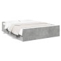 Cama con cajones madera ingeniería gris hormigón 160x200 cm