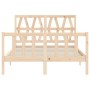 Estructura de cama con cabecero madera maciza 140x190 cm de vidaXL, Camas y somieres - Ref: Foro24-3192471, Precio: 133,29 €,...