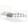 Estructura de cama con cabecero madera maciza blanco 90x200 cm de vidaXL, Camas y somieres - Ref: Foro24-3192477, Precio: 95,...