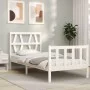 Estructura de cama con cabecero madera maciza blanco 90x200 cm de vidaXL, Camas y somieres - Ref: Foro24-3192477, Precio: 95,...
