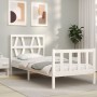 Weißer Massivholzbettrahmen mit Kopfteil 90x200 cm von vidaXL, Betten und Lattenroste - Ref: Foro24-3192477, Preis: 96,41 €, ...