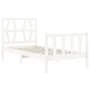 Estructura de cama con cabecero madera maciza blanco 90x200 cm de vidaXL, Camas y somieres - Ref: Foro24-3192477, Precio: 95,...