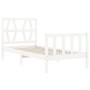 Weißer Massivholzbettrahmen mit Kopfteil 90x200 cm von vidaXL, Betten und Lattenroste - Ref: Foro24-3192477, Preis: 96,41 €, ...