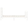 Weißer Massivholzbettrahmen mit Kopfteil 90x200 cm von vidaXL, Betten und Lattenroste - Ref: Foro24-3192477, Preis: 96,41 €, ...