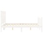 White solid wood bed frame with headboard 140x190 cm by vidaXL, Beds and slatted bases - Ref: Foro24-3192407, Price: 155,21 €...