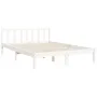 Weißer Massivholzbettrahmen mit Kopfteil 140x190 cm von vidaXL, Betten und Lattenroste - Ref: Foro24-3192407, Preis: 151,02 €...
