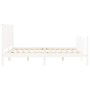 Double bed frame with white solid wood headboard by vidaXL, Beds and slatted bases - Ref: Foro24-3192442, Price: 188,83 €, Di...
