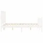 White solid wood bed frame with headboard 140x200 cm by vidaXL, Beds and slatted bases - Ref: Foro24-3192427, Price: 147,64 €...