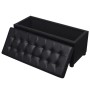 Otomana de almacenamiento de cuero artificial negro de vidaXL, Bancos para recibidores y almacenamiento - Ref: Foro24-242407,...