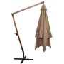 Hanging umbrella with solid fir wood pole in taupe grey 3x3m by vidaXL, Umbrellas - Ref: Foro24-313775, Price: 144,58 €, Disc...