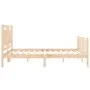 Estructura de cama de matrimonio con cabecero madera maciza de vidaXL, Camas y somieres - Ref: Foro24-3192171, Precio: 159,51...