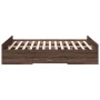 Cama con cajones madera de ingeniería marrón roble 140x190 cm