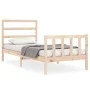 Estructura de cama con cabecero madera maciza 90x190 cm de vidaXL, Camas y somieres - Ref: Foro24-3191871, Precio: 87,73 €, D...