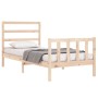 Bed frame with solid wood headboard 90x190 cm by vidaXL, Beds and slatted bases - Ref: Foro24-3191871, Price: 88,94 €, Discou...
