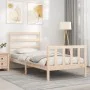 Estructura de cama con cabecero madera maciza 90x190 cm de vidaXL, Camas y somieres - Ref: Foro24-3191871, Precio: 87,73 €, D...
