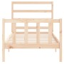 Bed frame with solid wood headboard 90x190 cm by vidaXL, Beds and slatted bases - Ref: Foro24-3191871, Price: 88,94 €, Discou...