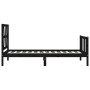 Single bed frame with black solid wood headboard by vidaXL, Beds and slatted bases - Ref: Foro24-3192455, Price: 124,10 €, Di...