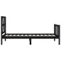 Single bed frame with black solid wood headboard by vidaXL, Beds and slatted bases - Ref: Foro24-3192455, Price: 122,49 €, Di...