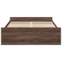 Cama con cajones madera de ingeniería marrón roble 120x190 cm