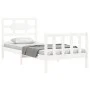 White solid wood bed frame with headboard 90x200 cm by vidaXL, Beds and slatted bases - Ref: Foro24-3192542, Price: 97,02 €, ...