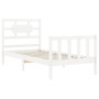 Weißer Massivholzbettrahmen mit Kopfteil 90x200 cm von vidaXL, Betten und Lattenroste - Ref: Foro24-3192542, Preis: 98,26 €, ...