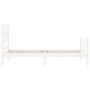 Weißer Massivholzbettrahmen mit Kopfteil 90x200 cm von vidaXL, Betten und Lattenroste - Ref: Foro24-3192542, Preis: 98,26 €, ...
