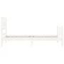 White solid wood bed frame with headboard 90x200 cm by vidaXL, Beds and slatted bases - Ref: Foro24-3192542, Price: 97,02 €, ...