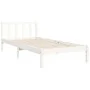White solid wood bed frame with headboard 90x200 cm by vidaXL, Beds and slatted bases - Ref: Foro24-3192542, Price: 97,02 €, ...
