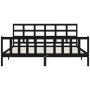 Bed frame with black solid wood headboard 200x200 cm by vidaXL, Beds and slatted bases - Ref: Foro24-3192125, Price: 205,69 €...