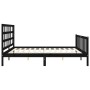 Bed frame with black solid wood headboard 200x200 cm by vidaXL, Beds and slatted bases - Ref: Foro24-3192125, Price: 205,69 €...