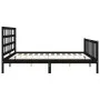 Bed frame with black solid wood headboard 200x200 cm by vidaXL, Beds and slatted bases - Ref: Foro24-3192125, Price: 202,81 €...