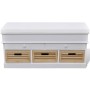 White bench with cushion and drawers/baskets by vidaXL, Benches for halls and storage - Ref: Foro24-240806, Price: 285,16 €, ...