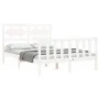 Estructura de cama con cabecero madera maciza blanco 140x200 cm de vidaXL, Camas y somieres - Ref: Foro24-3192557, Precio: 13...