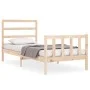 Estructura de cama con cabecero madera maciza 90x200 cm de vidaXL, Camas y somieres - Ref: Foro24-3191891, Precio: 83,74 €, D...