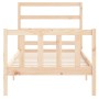 Bed frame with solid wood headboard 90x200 cm by vidaXL, Beds and slatted bases - Ref: Foro24-3191891, Price: 84,81 €, Discou...