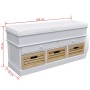 White bench with cushion and drawers/baskets by vidaXL, Benches for halls and storage - Ref: Foro24-240806, Price: 285,16 €, ...