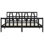 Bed frame with black solid wood headboard 200x200 cm by vidaXL, Beds and slatted bases - Ref: Foro24-3192515, Price: 206,33 €...