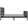 Bed frame with black solid wood headboard 200x200 cm by vidaXL, Beds and slatted bases - Ref: Foro24-3192515, Price: 206,33 €...