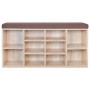 Shoe bench with 10 oak-colored compartments by vidaXL, Benches for halls and storage - Ref: Foro24-242555, Price: 99,29 €, Di...