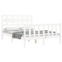 Weißer Massivholzbettrahmen mit Kopfteil 140x190 cm von vidaXL, Betten und Lattenroste - Ref: Foro24-3192537, Preis: 144,69 €...